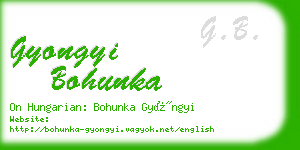 gyongyi bohunka business card